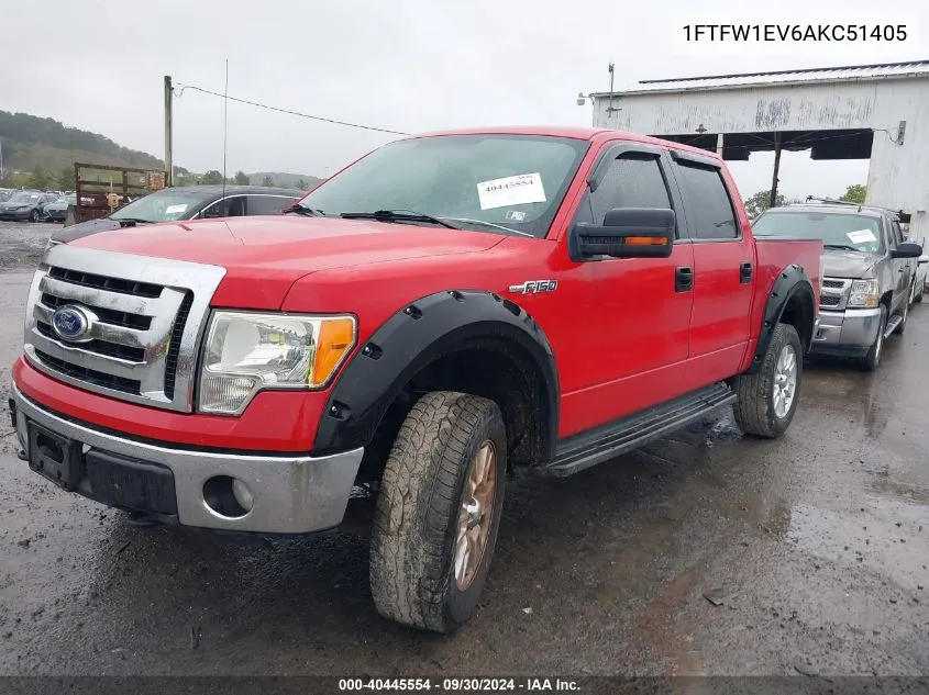 1FTFW1EV6AKC51405 2010 Ford F150 Supercrew