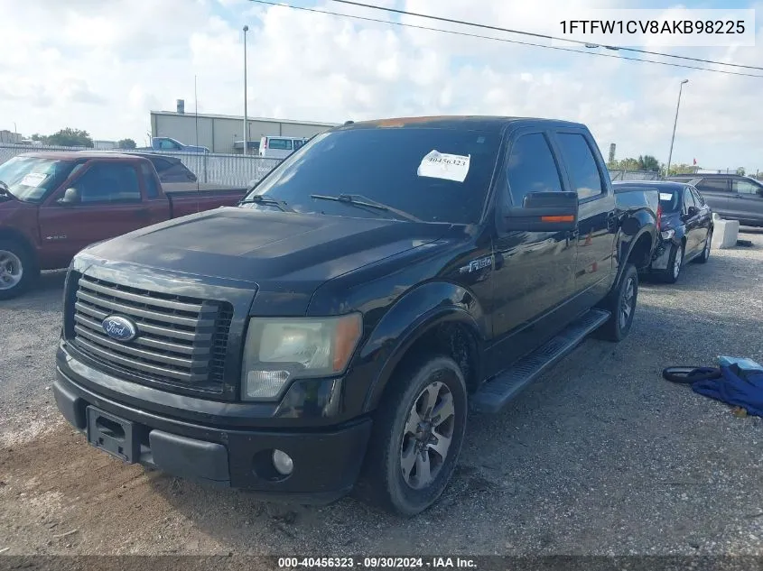 2010 Ford F150 Supercrew VIN: 1FTFW1CV8AKB98225 Lot: 40456323