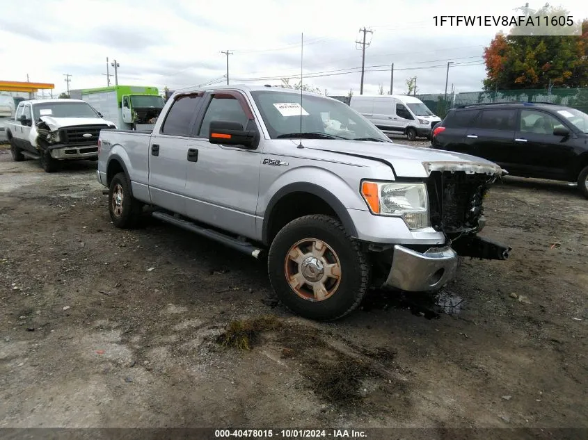 2010 Ford F150 Supercrew VIN: 1FTFW1EV8AFA11605 Lot: 40478015