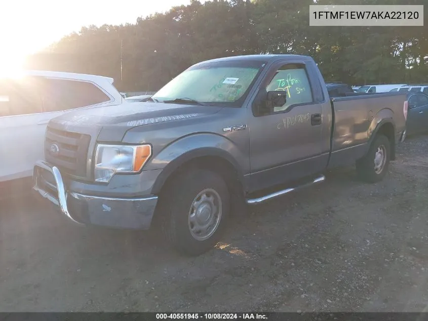 2010 Ford F-150 Stx/Xl/Xlt VIN: 1FTMF1EW7AKA22120 Lot: 40551945