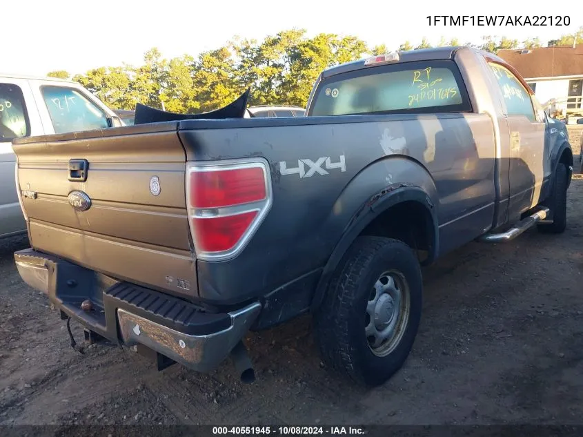 2010 Ford F-150 Stx/Xl/Xlt VIN: 1FTMF1EW7AKA22120 Lot: 40551945