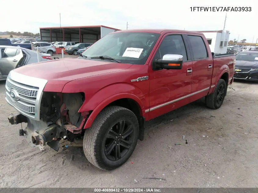 2010 Ford F-150 Fx4/Harley-Davidson/King Ranch/Lariat/Platinum/Xl/Xlt VIN: 1FTFW1EV7AFA03933 Lot: 40699432