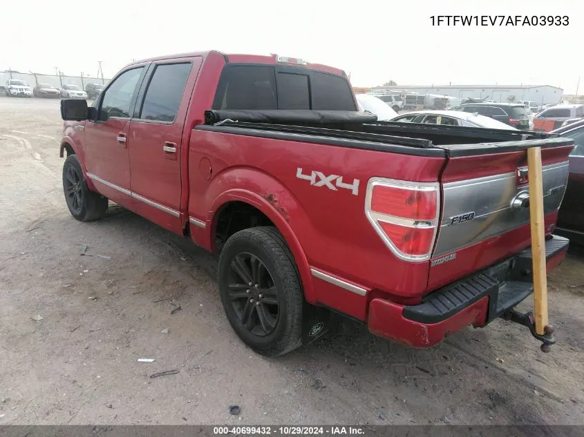 2010 Ford F-150 Fx4/Harley-Davidson/King Ranch/Lariat/Platinum/Xl/Xlt VIN: 1FTFW1EV7AFA03933 Lot: 40699432