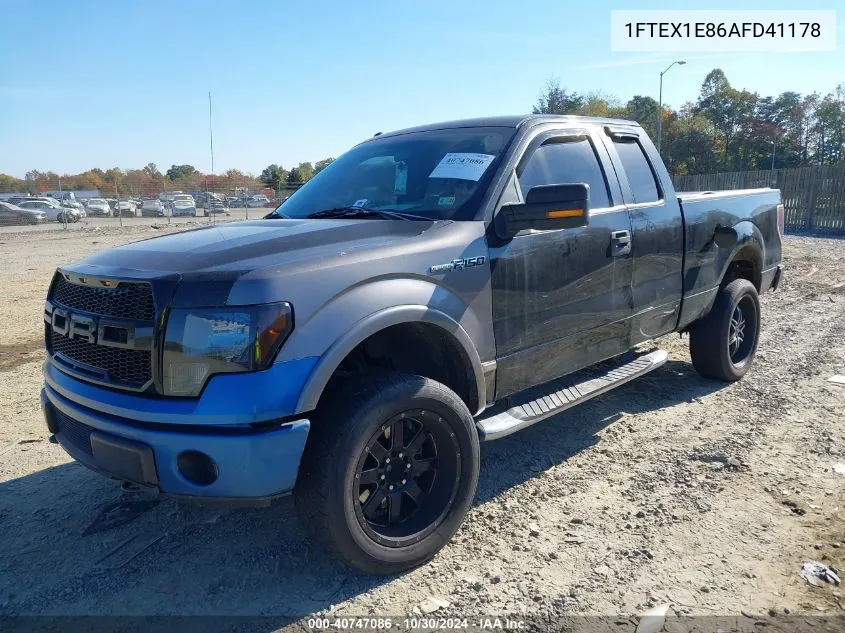 2010 Ford F-150 Stx/Xl/Xlt VIN: 1FTEX1E86AFD41178 Lot: 40747086