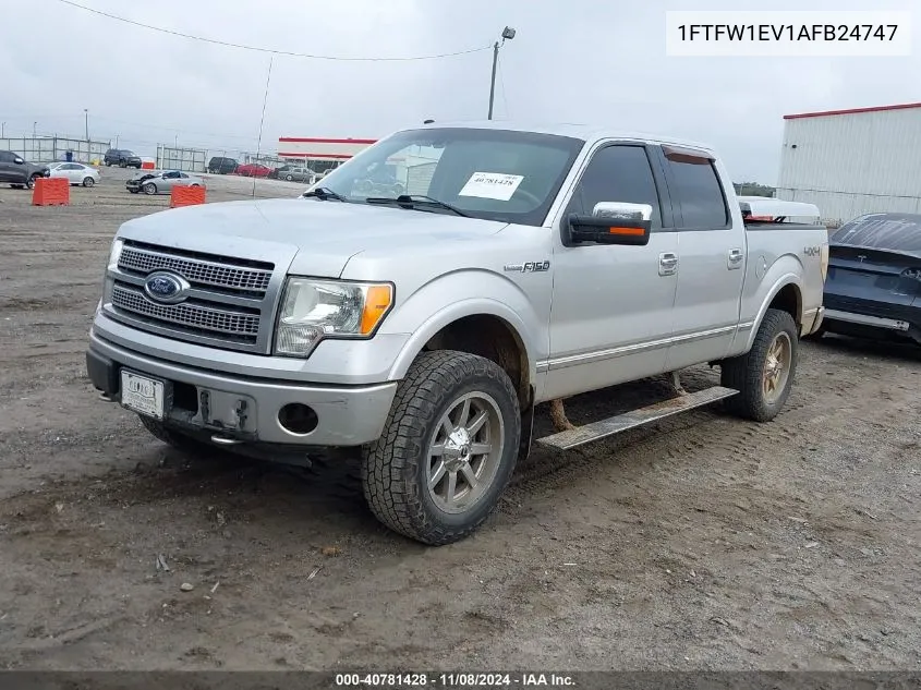 2010 Ford F-150 Platinum VIN: 1FTFW1EV1AFB24747 Lot: 40781428