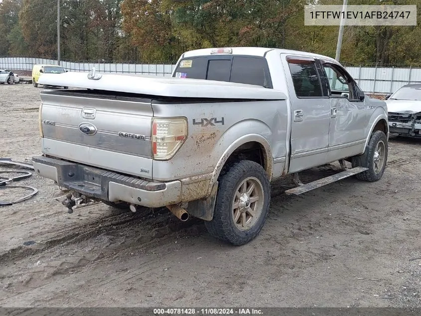 2010 Ford F-150 Platinum VIN: 1FTFW1EV1AFB24747 Lot: 40781428