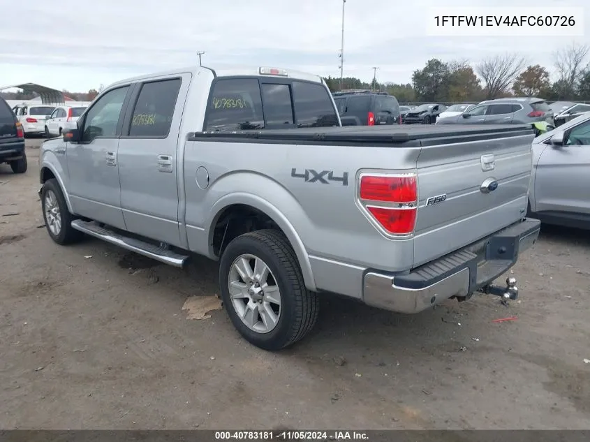 1FTFW1EV4AFC60726 2010 Ford F-150 Fx4/Harley-Davidson/King Ranch/Lariat/Platinum/Xl/Xlt