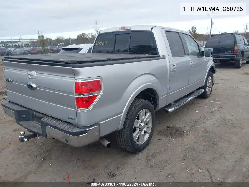 1FTFW1EV4AFC60726 2010 Ford F-150 Fx4/Harley-Davidson/King Ranch/Lariat/Platinum/Xl/Xlt