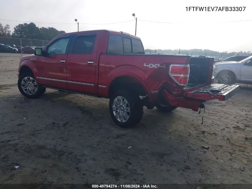 2010 Ford F-150 Fx4/Harley-Davidson/King Ranch/Lariat/Platinum/Xl/Xlt VIN: 1FTFW1EV7AFB33307 Lot: 40794274