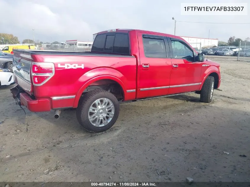 2010 Ford F-150 Fx4/Harley-Davidson/King Ranch/Lariat/Platinum/Xl/Xlt VIN: 1FTFW1EV7AFB33307 Lot: 40794274