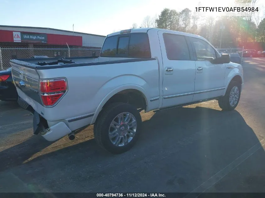 2010 Ford F-150 Fx4/Harley-Davidson/King Ranch/Lariat/Platinum/Xl/Xlt VIN: 1FTFW1EV0AFB54984 Lot: 40794736