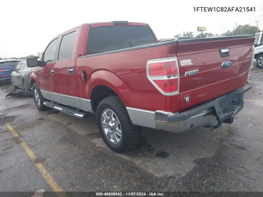 2010 Ford F-150 Fx2 Sport/Xl/Xlt VIN: 1FTEW1C82AFA21541 Lot: 40800042