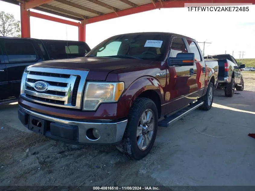 2010 Ford F-150 Xlt VIN: 1FTFW1CV2AKE72485 Lot: 40816510