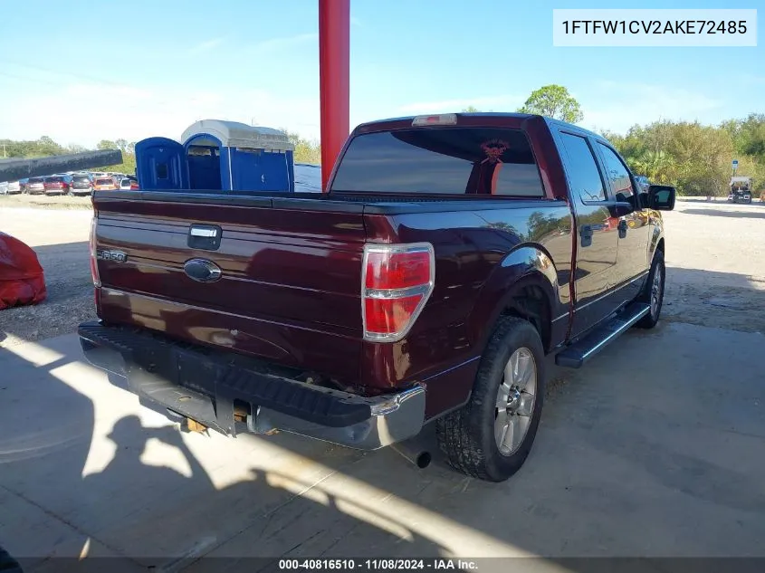 2010 Ford F-150 Xlt VIN: 1FTFW1CV2AKE72485 Lot: 40816510