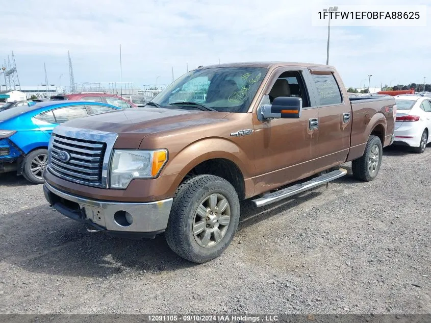 1FTFW1EF0BFA88625 2011 Ford F150 Supercrew