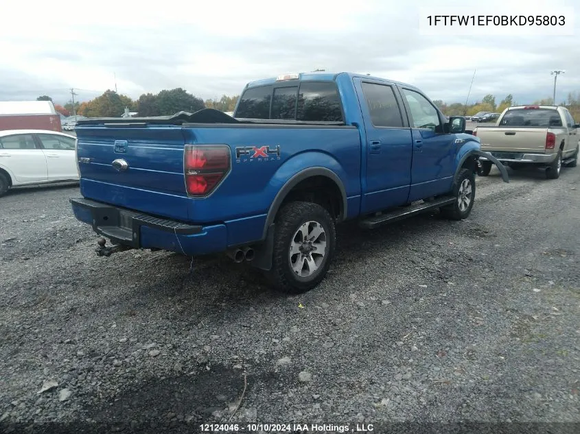 2011 Ford F150 Supercrew VIN: 1FTFW1EF0BKD95803 Lot: 12124046