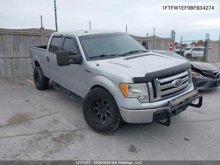 2011 Ford F-150 Xlt VIN: 1FTFW1EF9BFB34274 Lot: 12131217