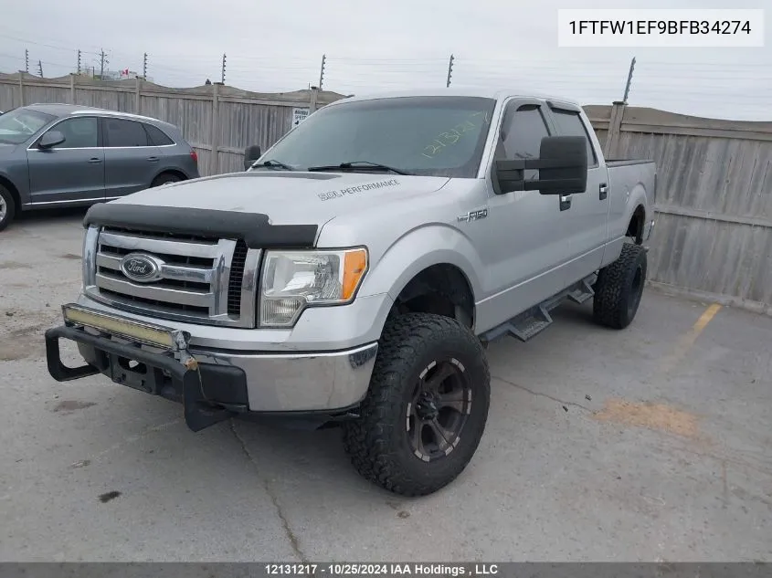 2011 Ford F-150 Xlt VIN: 1FTFW1EF9BFB34274 Lot: 12131217