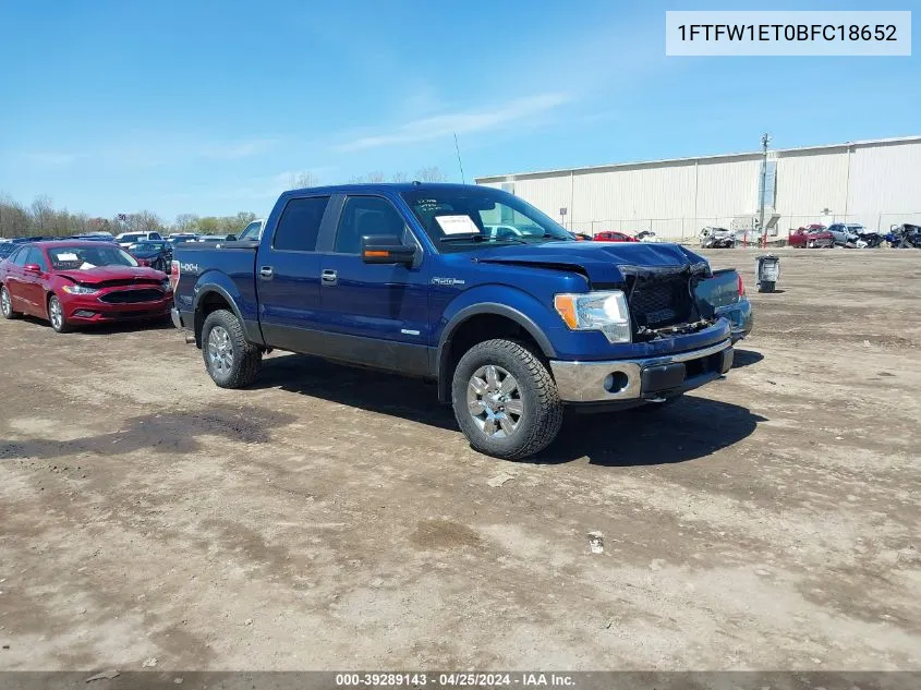 2011 Ford F-150 Xlt VIN: 1FTFW1ET0BFC18652 Lot: 39289143