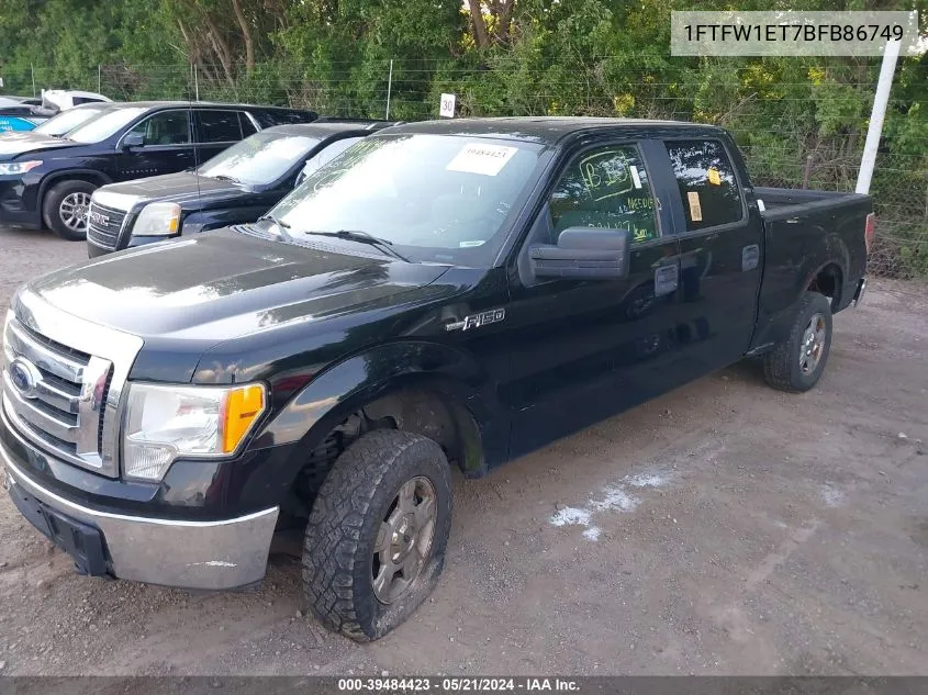 2011 Ford F-150 Xlt VIN: 1FTFW1ET7BFB86749 Lot: 39484423