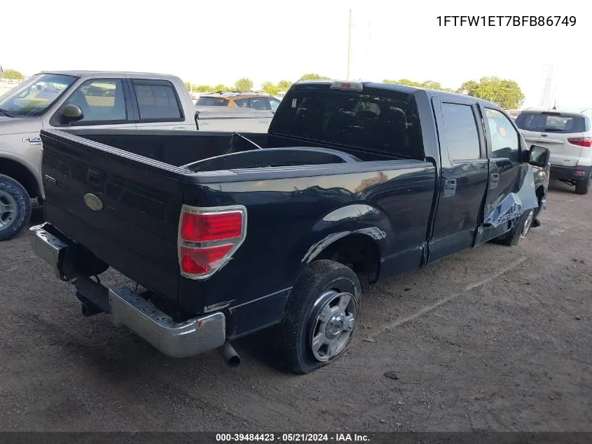 1FTFW1ET7BFB86749 2011 Ford F-150 Xlt