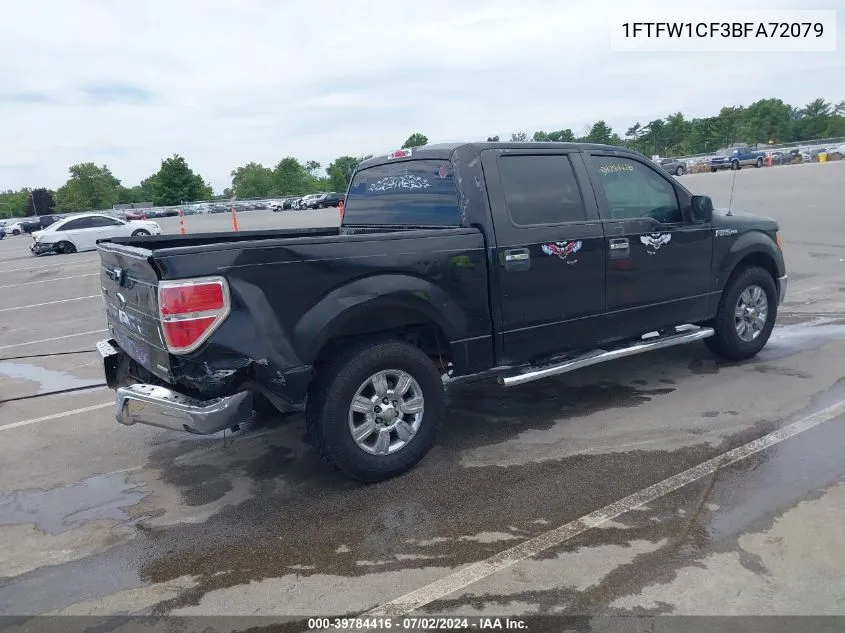 1FTFW1CF3BFA72079 2011 Ford F-150 Xlt