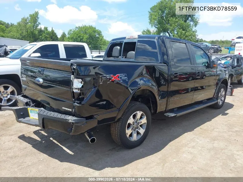 2011 Ford F-150 Fx2 VIN: 1FTFW1CF3BKD78559 Lot: 39902026