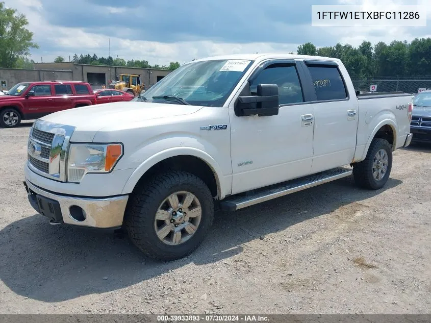 2011 Ford F-150 Lariat VIN: 1FTFW1ETXBFC11286 Lot: 40813425