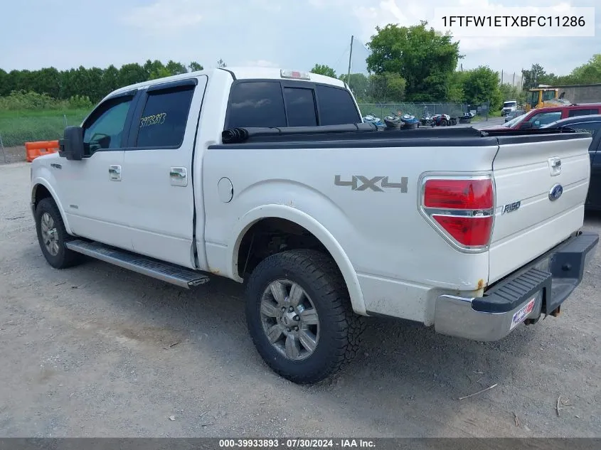 2011 Ford F-150 Lariat VIN: 1FTFW1ETXBFC11286 Lot: 40813425