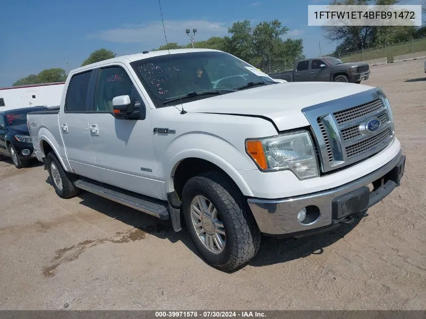 1FTFW1ET4BFB91472 2011 Ford F-150 Lariat