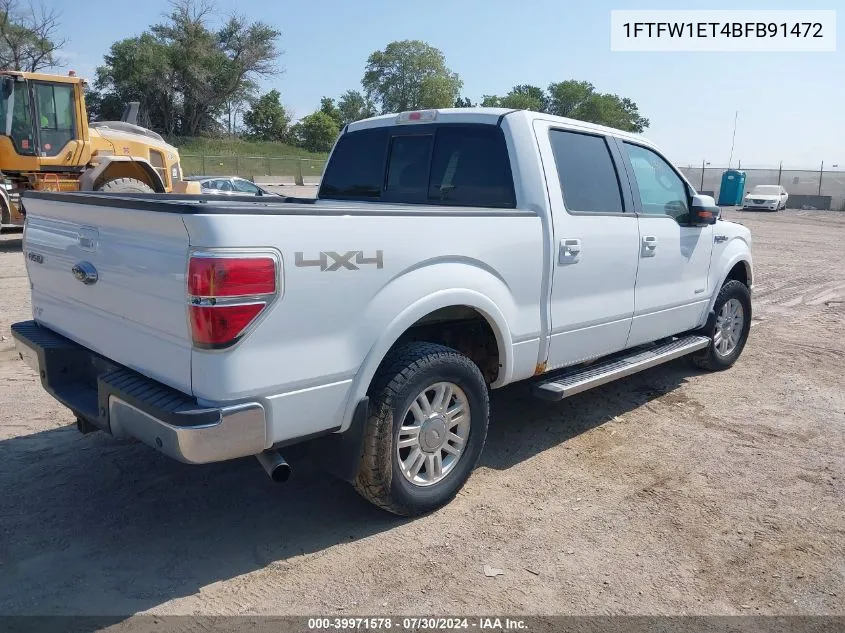 2011 Ford F-150 Lariat VIN: 1FTFW1ET4BFB91472 Lot: 39971578