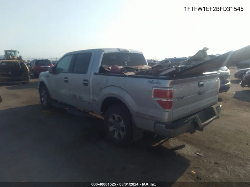 2011 Ford F-150 Xlt VIN: 1FTFW1EF2BFD31545 Lot: 40001525