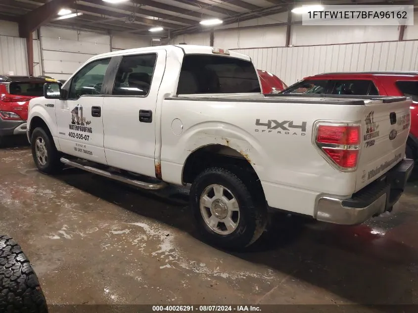 2011 Ford F-150 Xlt VIN: 1FTFW1ET7BFA96162 Lot: 40026291