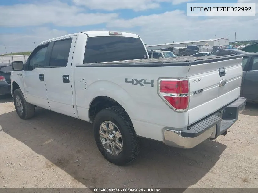 2011 Ford F-150 Xlt VIN: 1FTFW1ET7BFD22992 Lot: 40040274