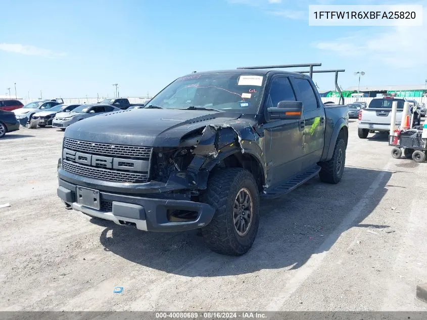 2011 Ford F-150 Svt Raptor VIN: 1FTFW1R6XBFA25820 Lot: 40080689