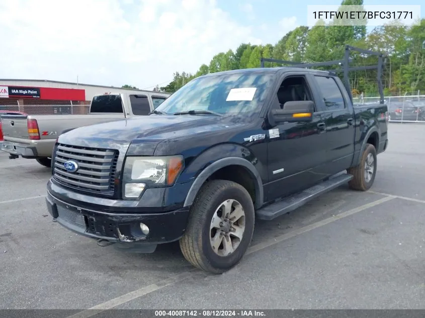 2011 Ford F-150 Fx4 VIN: 1FTFW1ET7BFC31771 Lot: 40087142