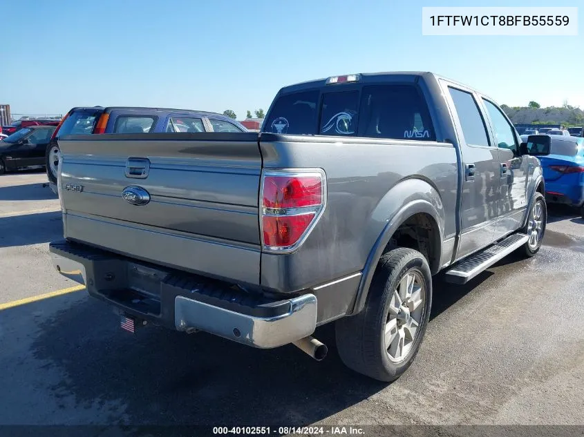 2011 Ford F-150 Lariat VIN: 1FTFW1CT8BFB55559 Lot: 40102551