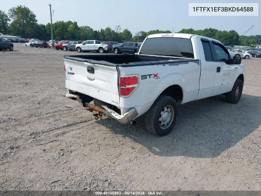 1FTFX1EF3BKD64588 2011 Ford F150 Super Cab