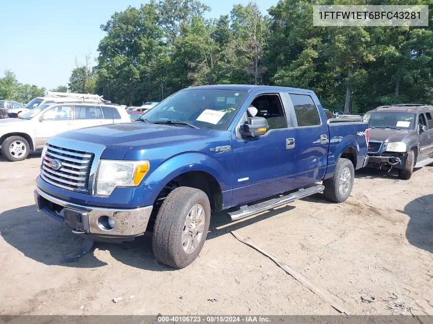 2011 Ford F-150 Xlt VIN: 1FTFW1ET6BFC43281 Lot: 40106723