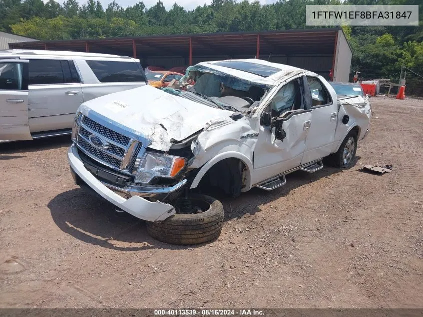 1FTFW1EF8BFA31847 2011 Ford F-150 Lariat