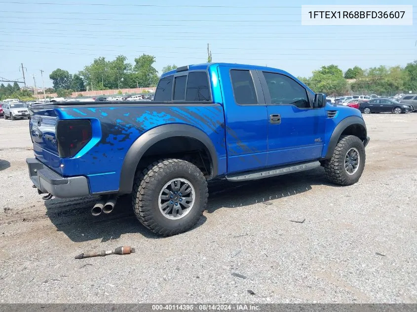 2011 Ford F-150 Svt Raptor VIN: 1FTEX1R68BFD36607 Lot: 40114395