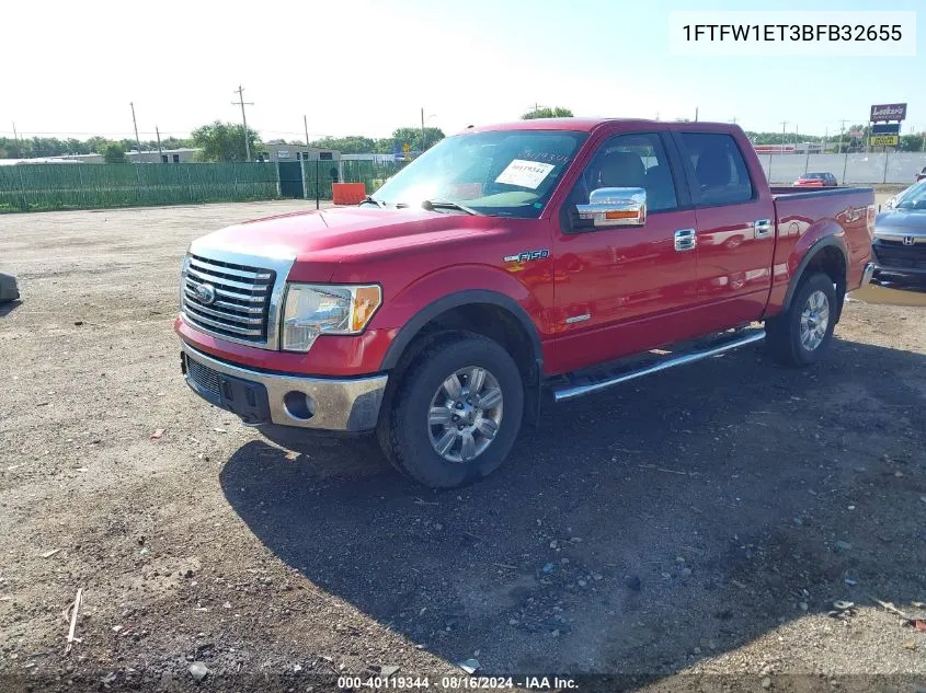 2011 Ford F-150 Xlt VIN: 1FTFW1ET3BFB32655 Lot: 40119344