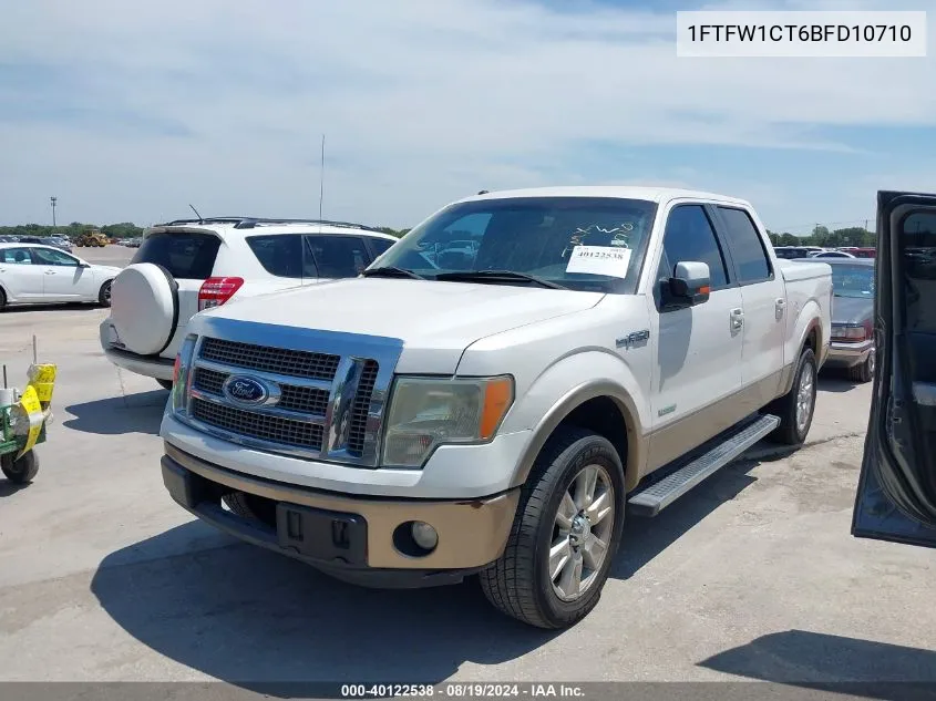 2011 Ford F-150 Lariat VIN: 1FTFW1CT6BFD10710 Lot: 40122538