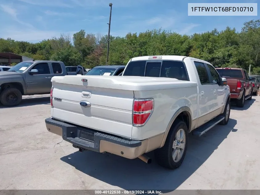 1FTFW1CT6BFD10710 2011 Ford F-150 Lariat