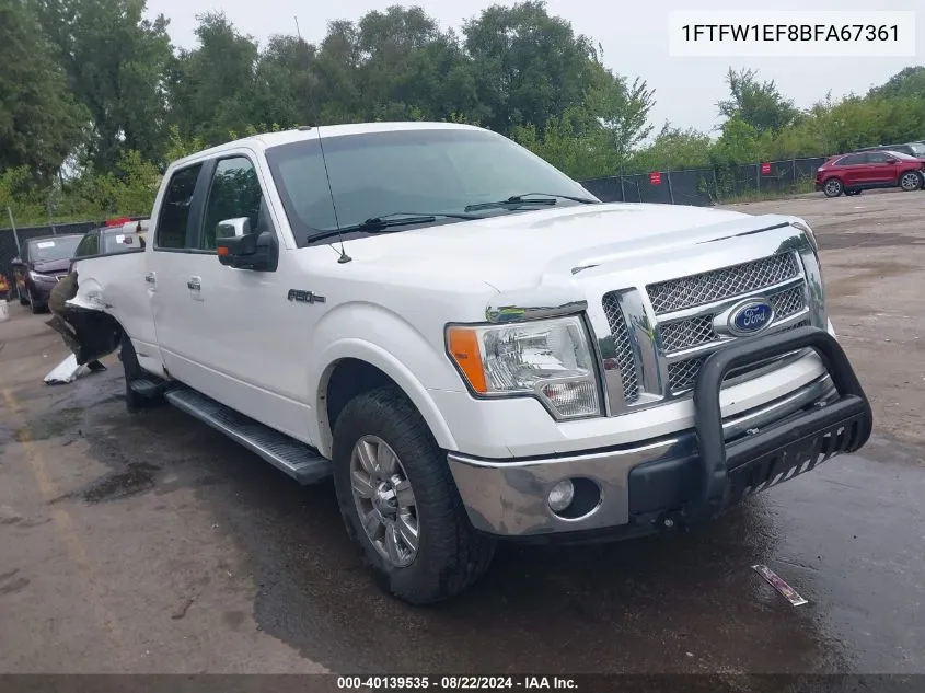 1FTFW1EF8BFA67361 2011 Ford F-150 Lariat