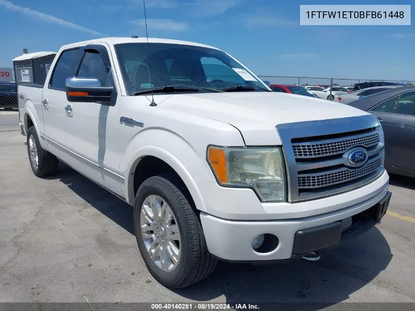 2011 Ford F-150 Platinum VIN: 1FTFW1ET0BFB61448 Lot: 40140281