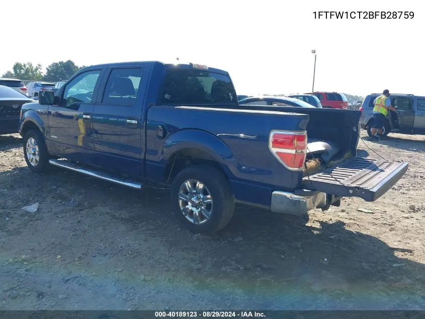 1FTFW1CT2BFB28759 2011 Ford F-150 Xlt