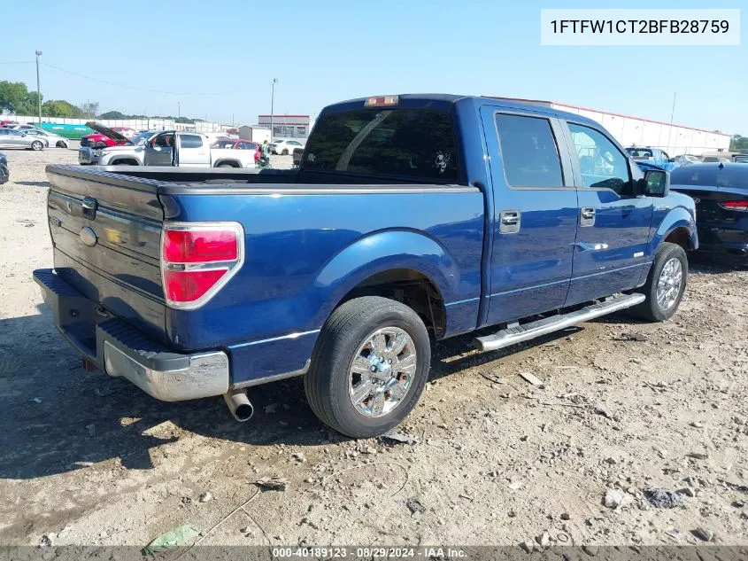 2011 Ford F-150 Xlt VIN: 1FTFW1CT2BFB28759 Lot: 40189123