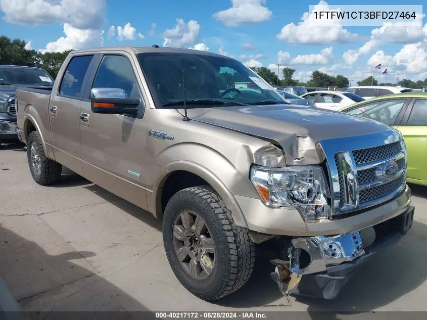 2011 Ford F-150 Lariat VIN: 1FTFW1CT3BFD27464 Lot: 40217172