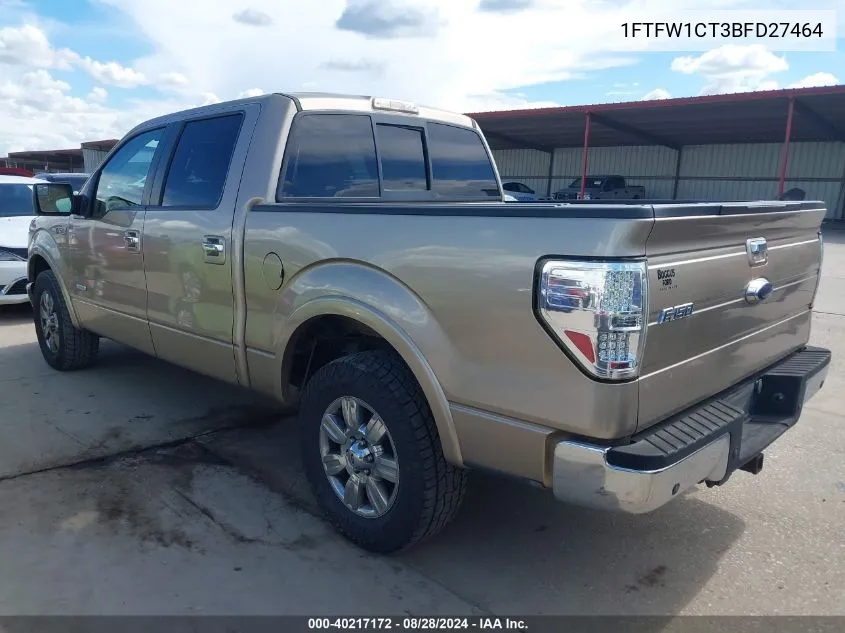 1FTFW1CT3BFD27464 2011 Ford F-150 Lariat